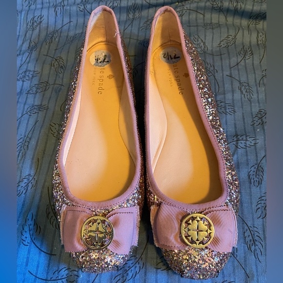 Kate Spade New York glitter ballet flats in lavender 7.5 - Picture 1 of 9